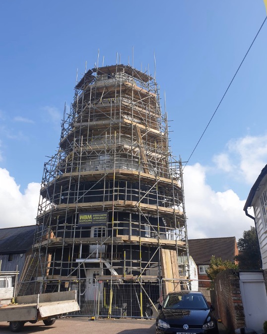 Cranbrook Windmill during restoration