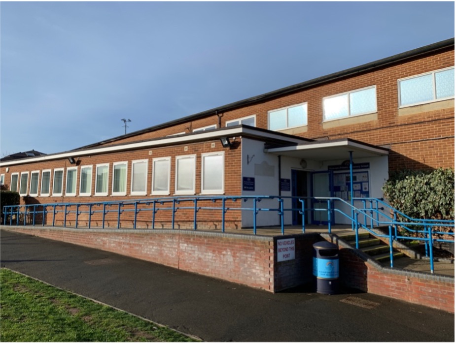 Westcourt School outside railings before